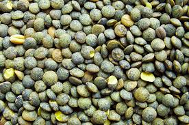 lentilles vertes en vrac